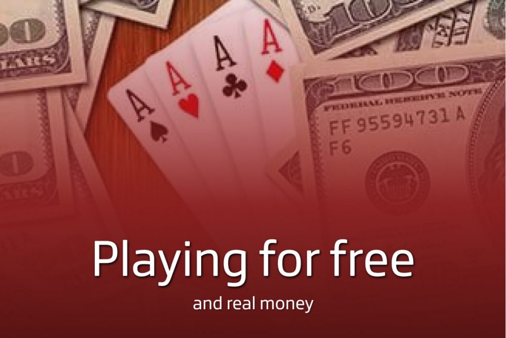 Playing poker for free and real money at an online casino