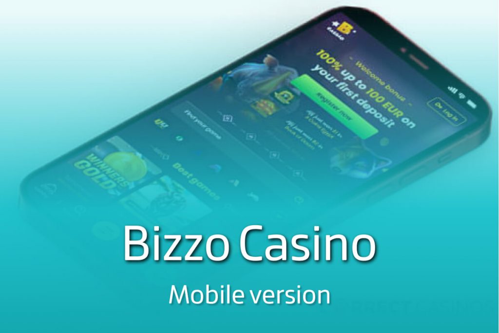 Mobile version of Bizzo casino site